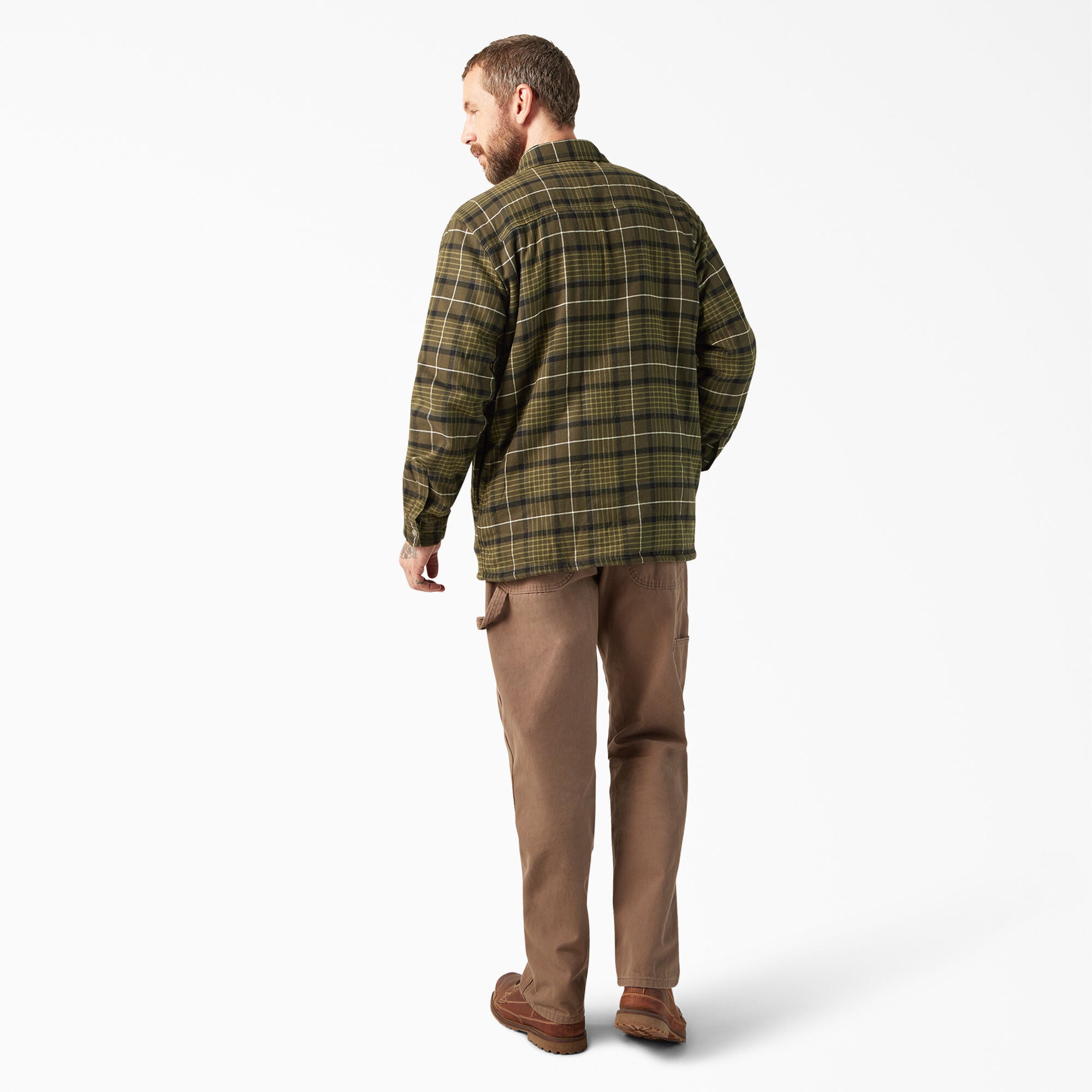 Water Repellent Fleece-Lined Flannel Shirt Jacket - Image 5