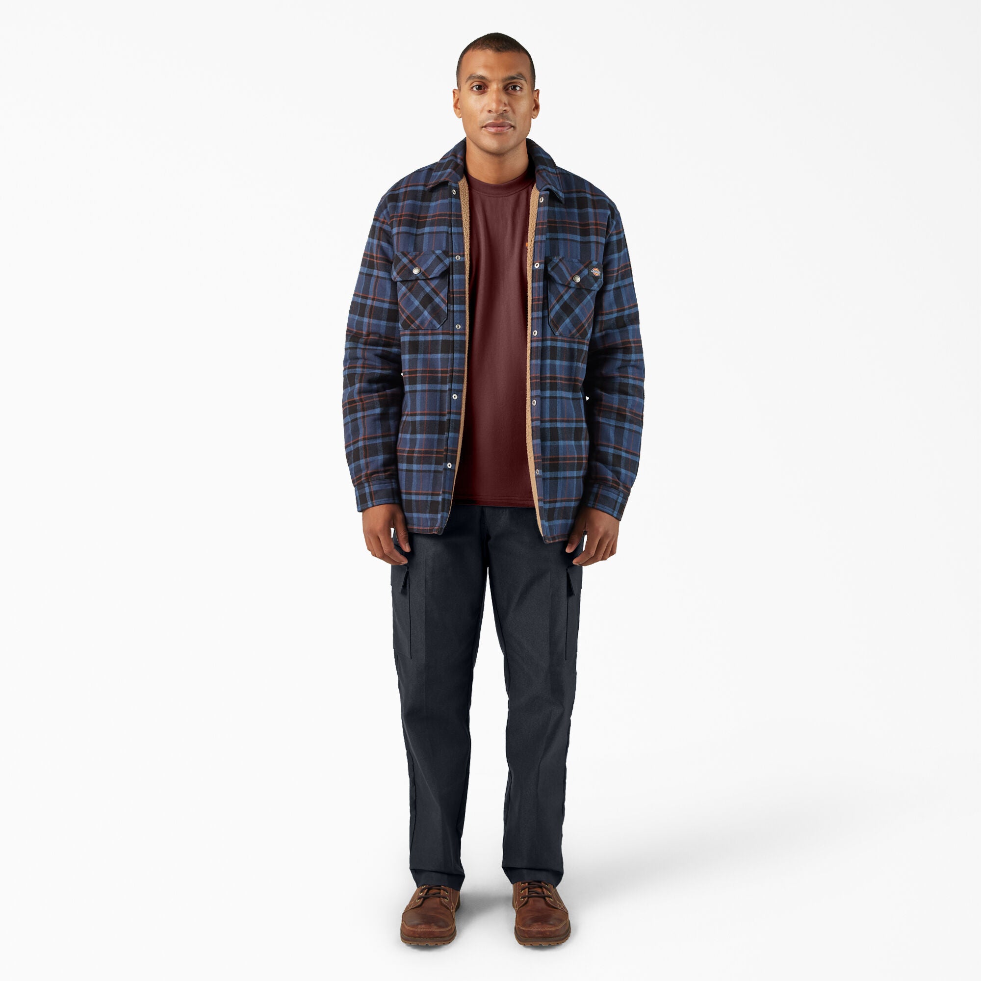 Water Repellent Fleece-Lined Flannel Shirt Jacket - Image 4