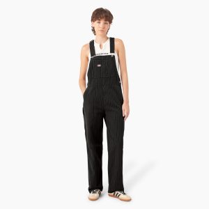 Women's Pinstripe Service Bib Overalls