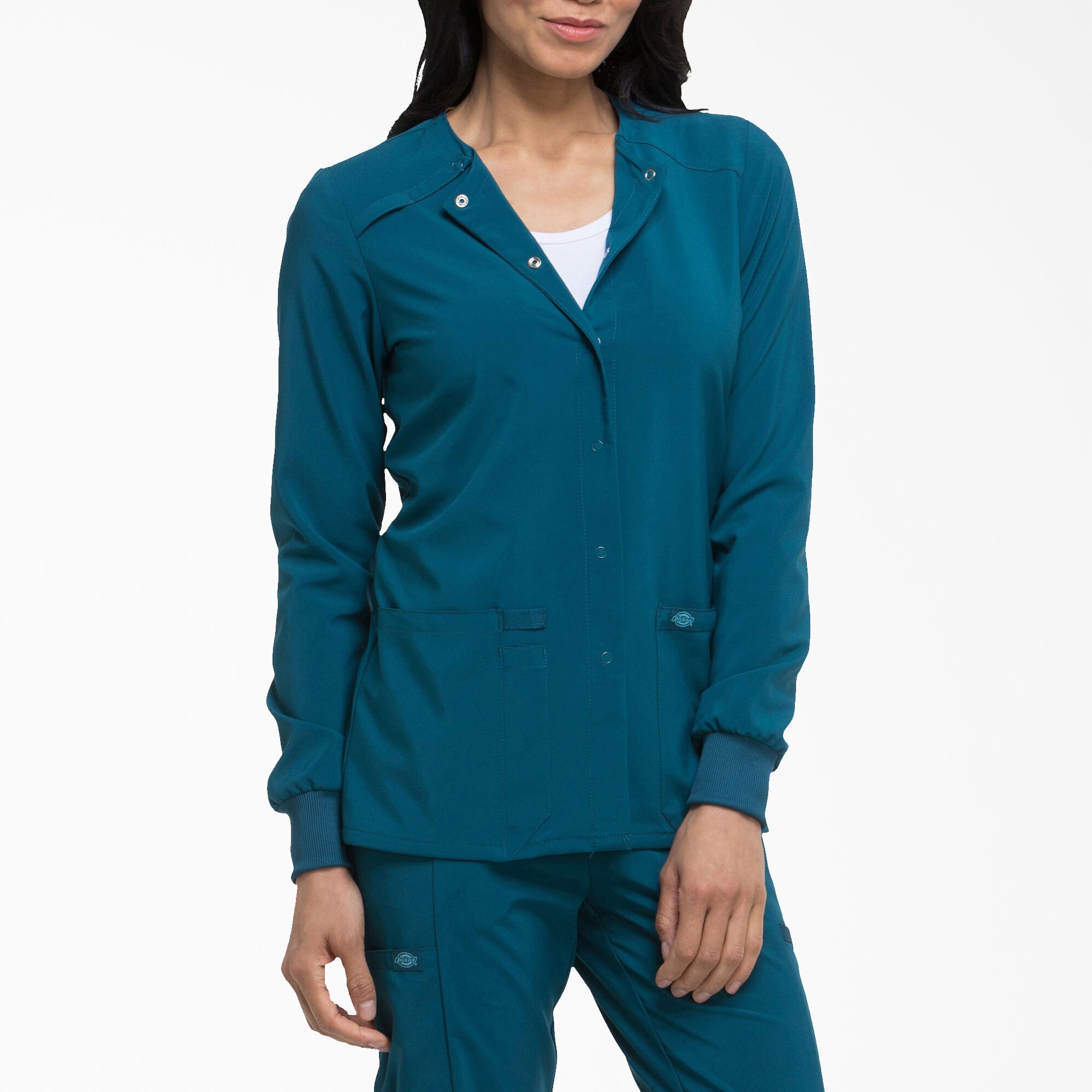 Women's EDS Essentials Snap Front Scrub Jacket - Image 4