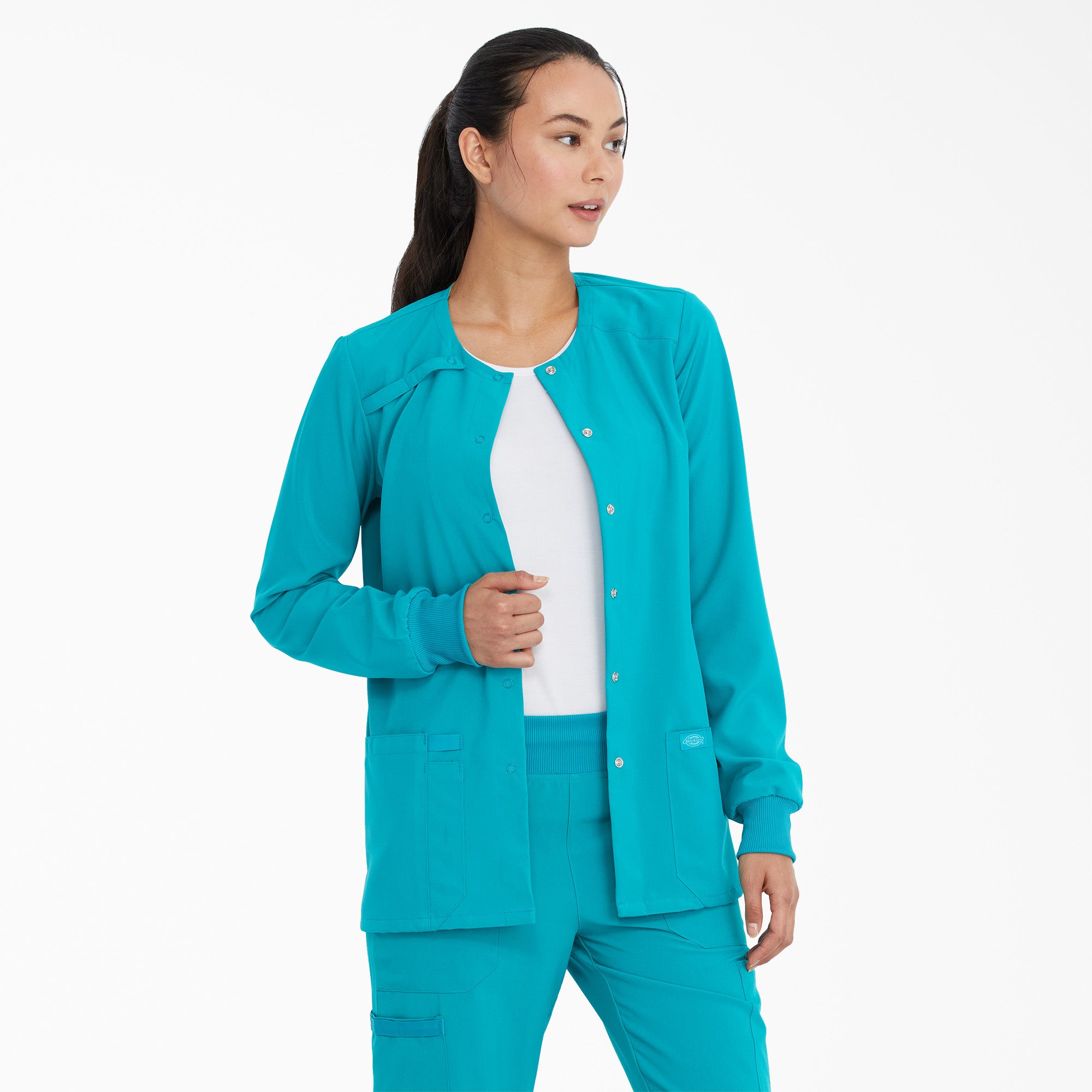 Women's EDS Essentials Snap Front Scrub Jacket - Image 4