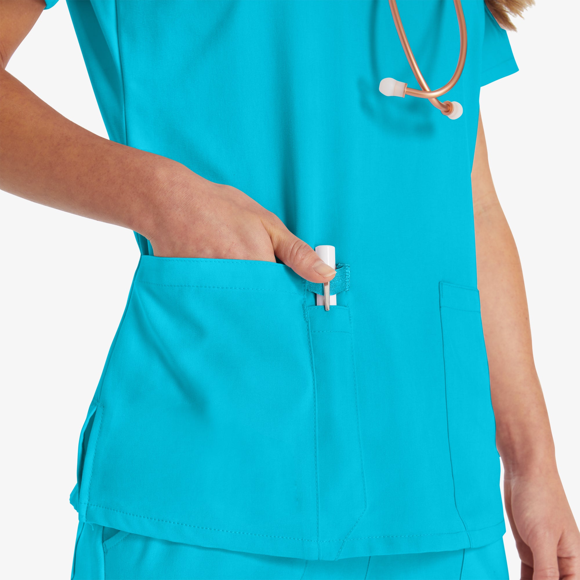 Women's EDS Essentials V-Neck Scrub Top - Image 6