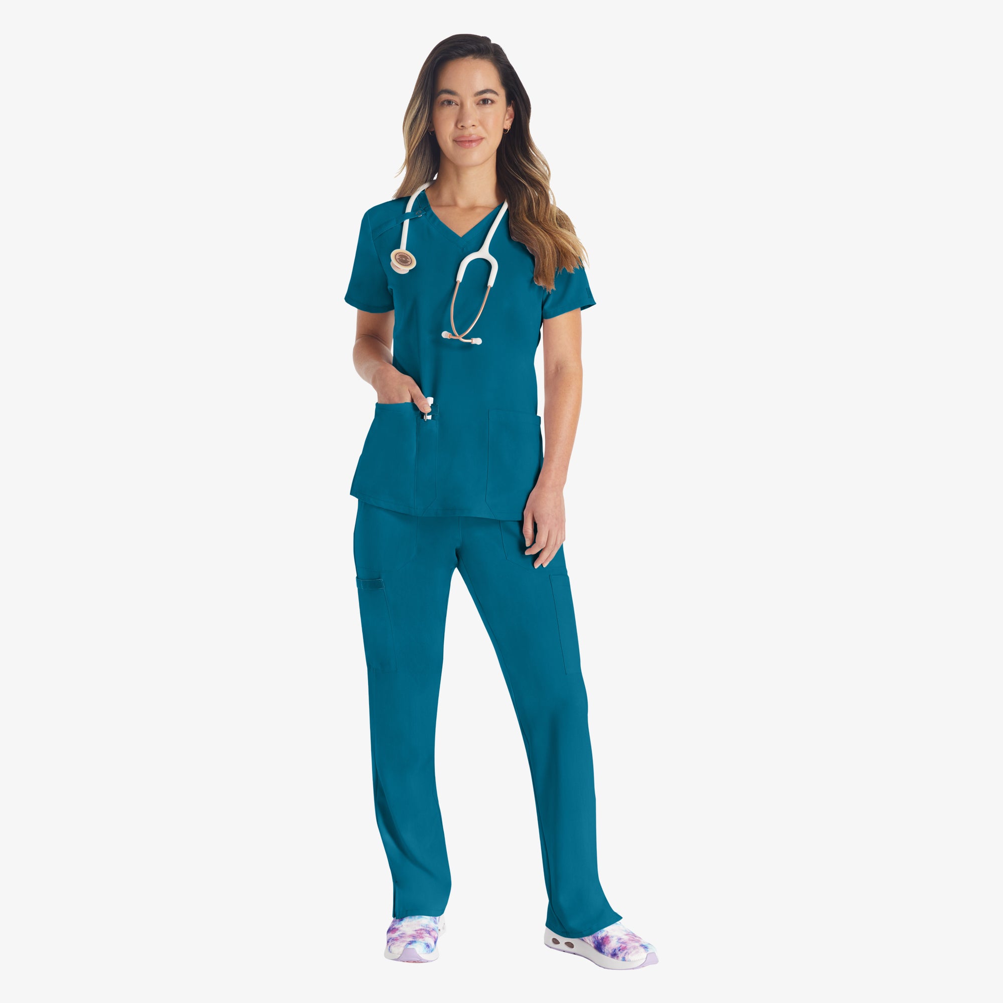 Women's EDS Essentials V-Neck Scrub Top - Image 5