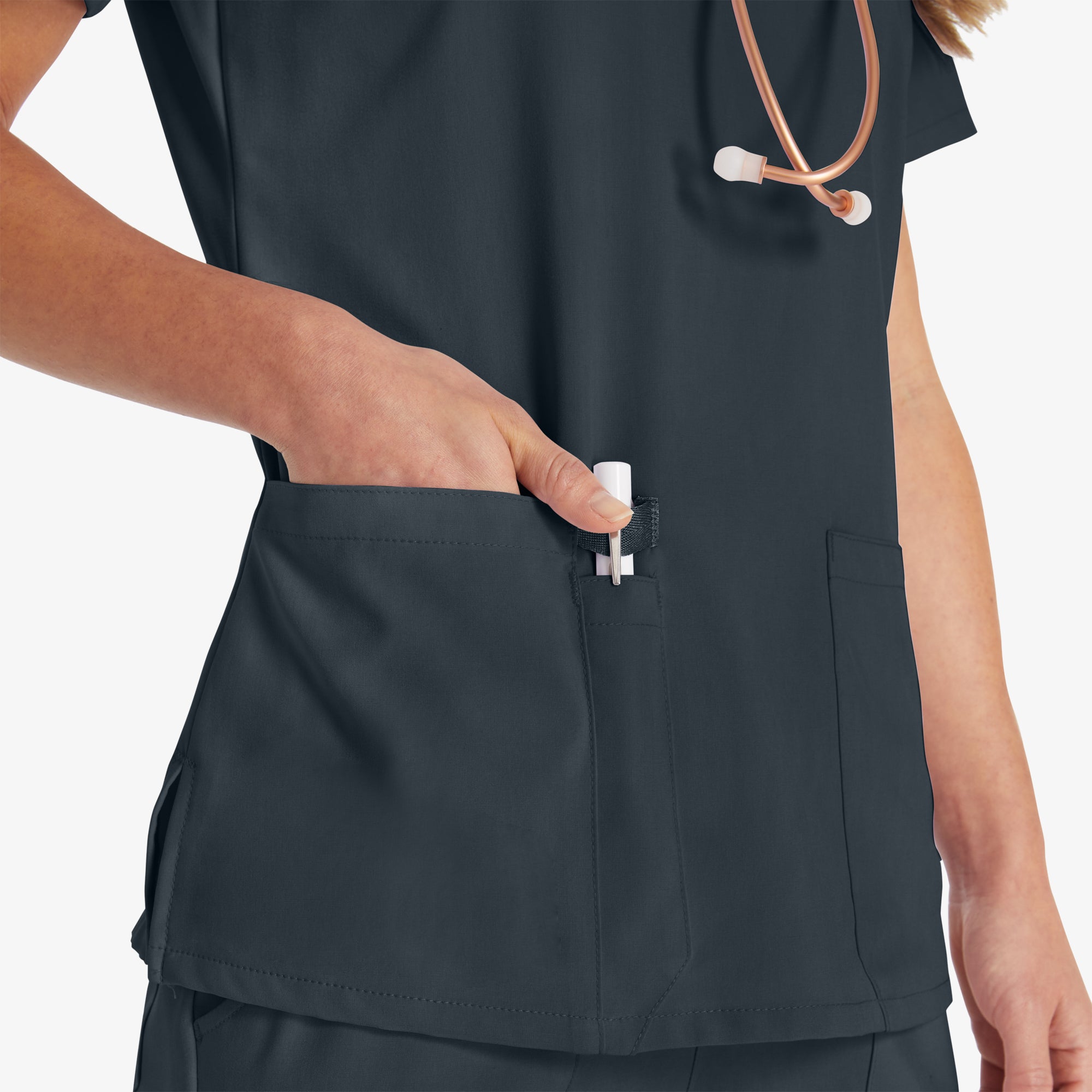 Women's EDS Essentials V-Neck Scrub Top - Image 6