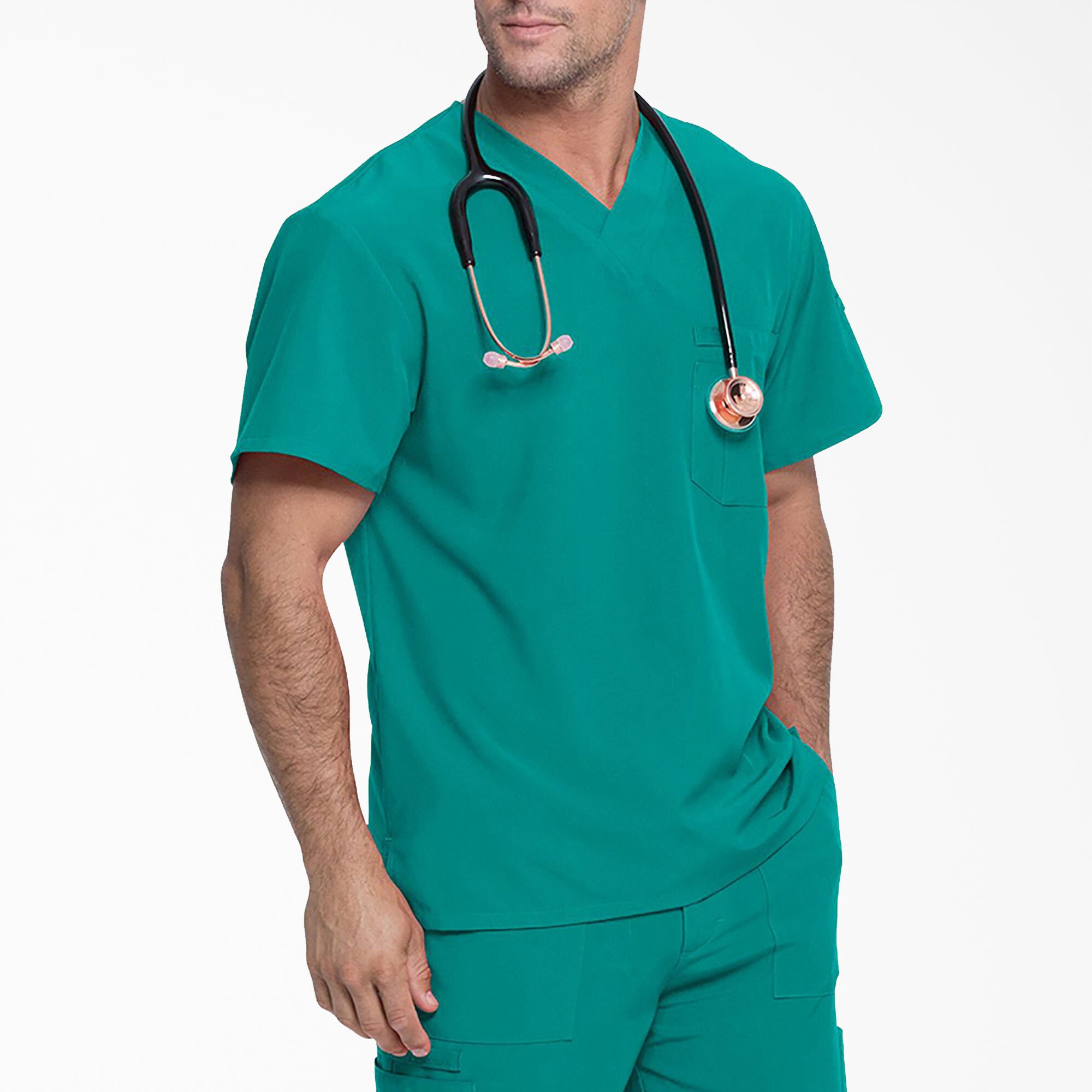 Men's EDS Essentials Tuckable V-Neck Scrub Top - Image 4