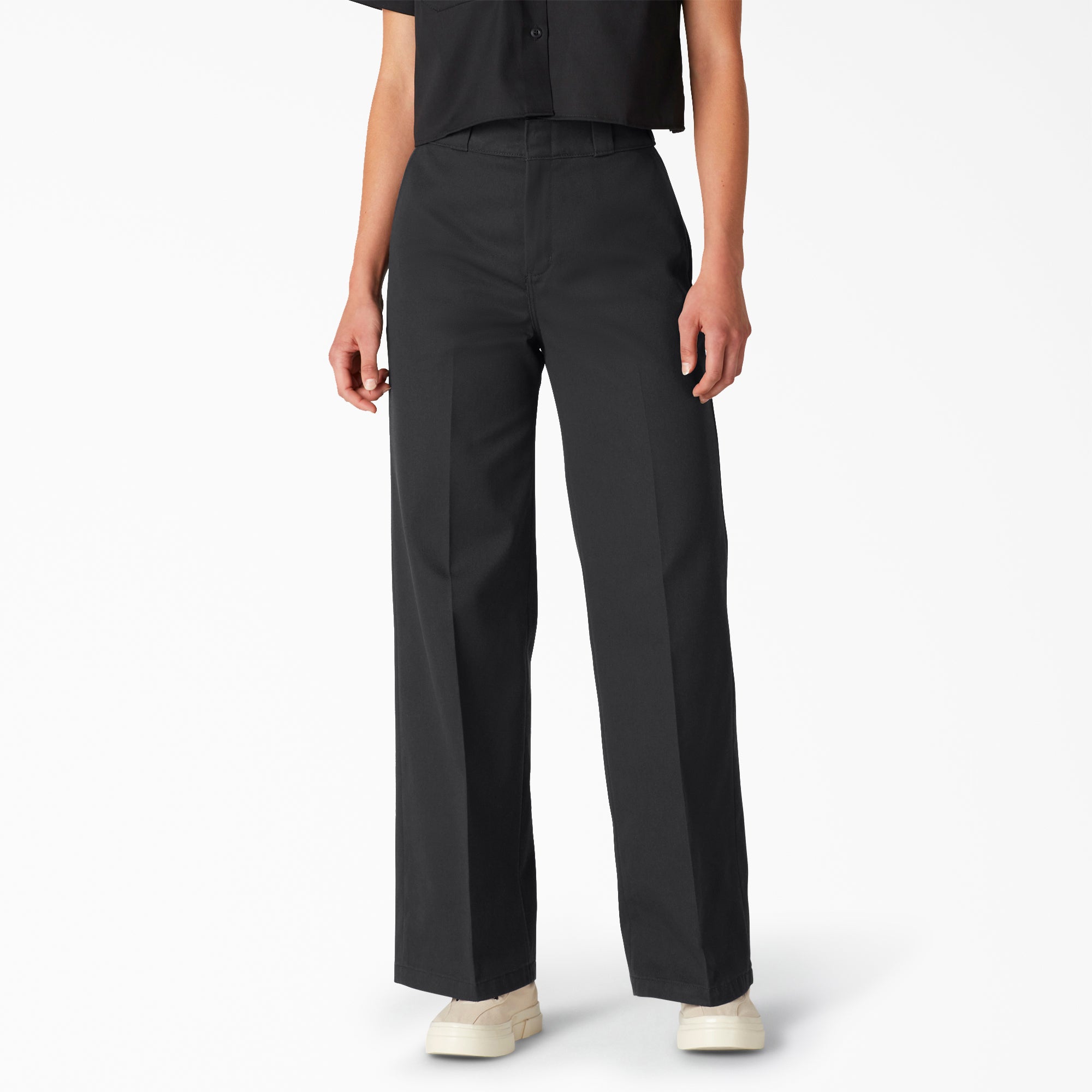 Women's Regular Fit Wide Leg Work Pants