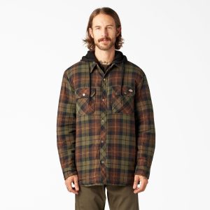 Flannel Hooded Shirt Jacket