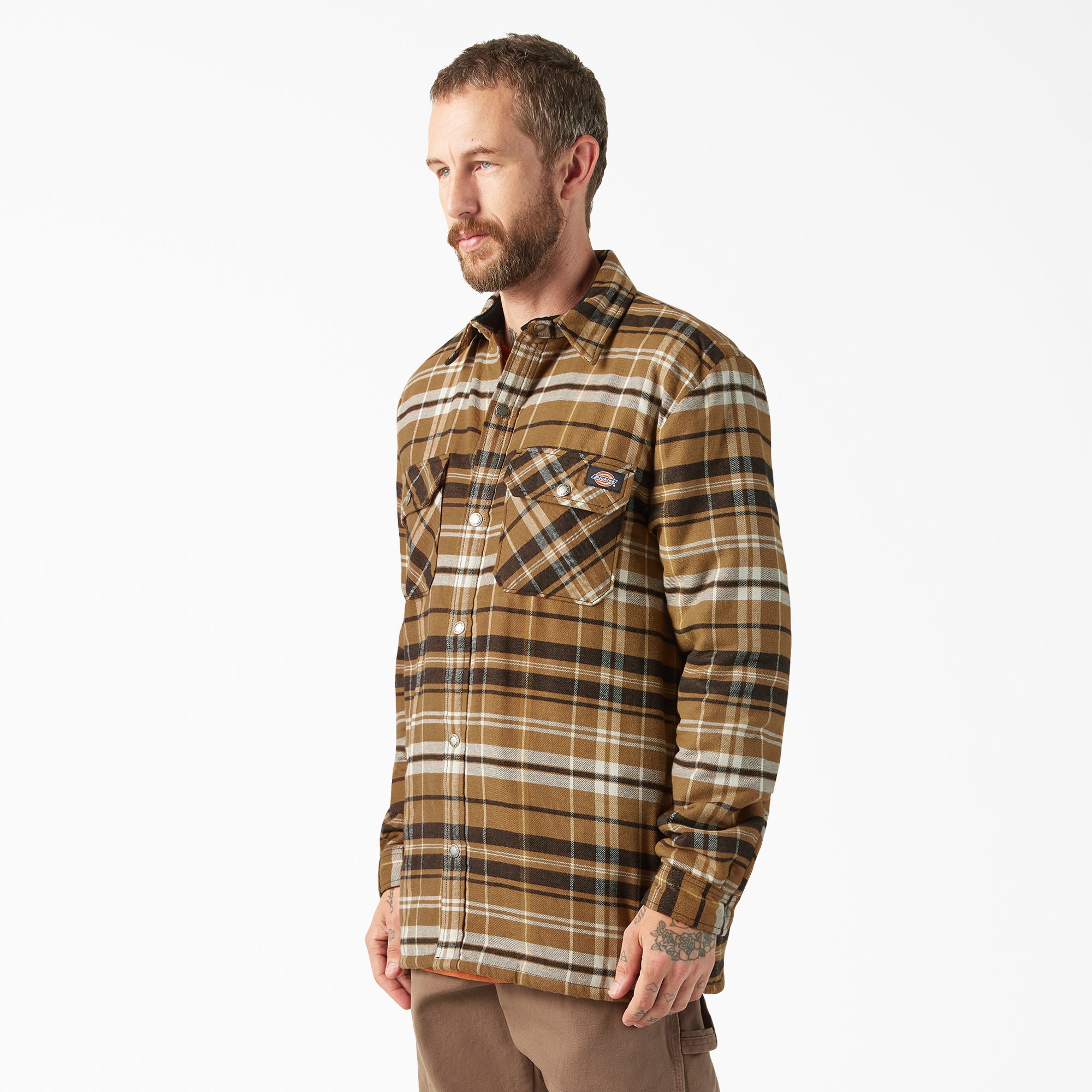 Water Repellent Fleece-Lined Flannel Shirt Jacket - Image 3