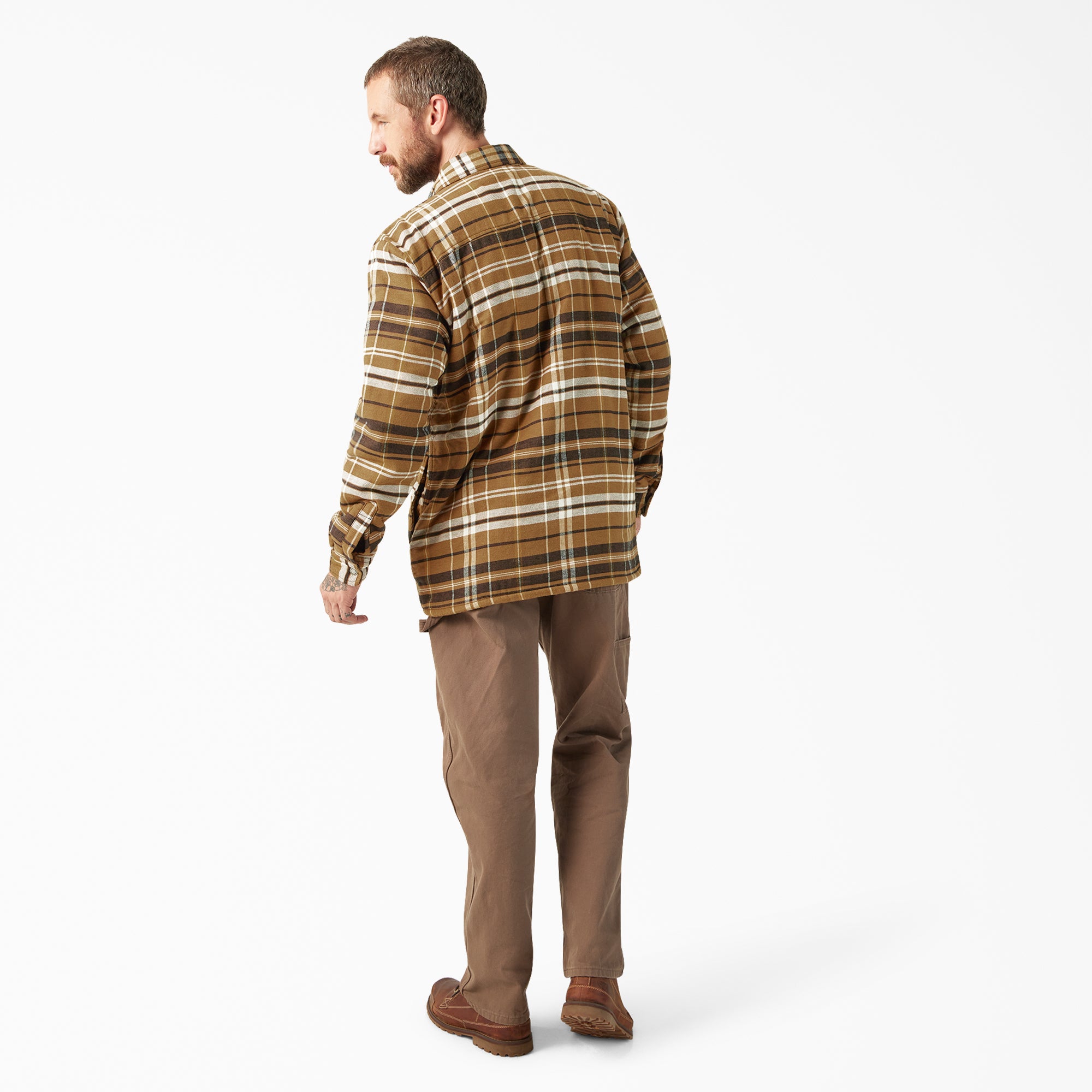 Water Repellent Fleece-Lined Flannel Shirt Jacket - Image 6