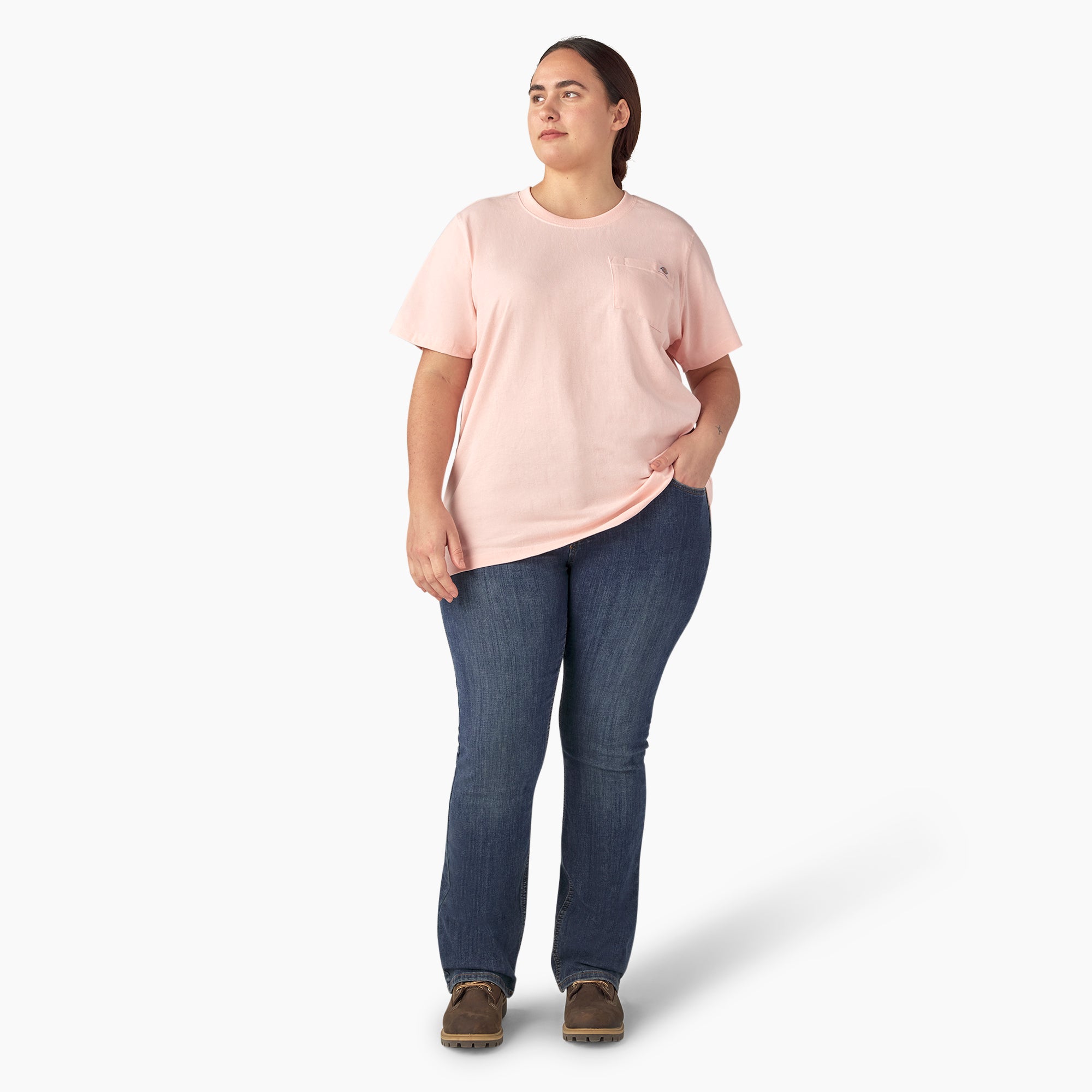 Women's Plus Heavyweight Short Sleeve Pocket T-Shirt - Image 5