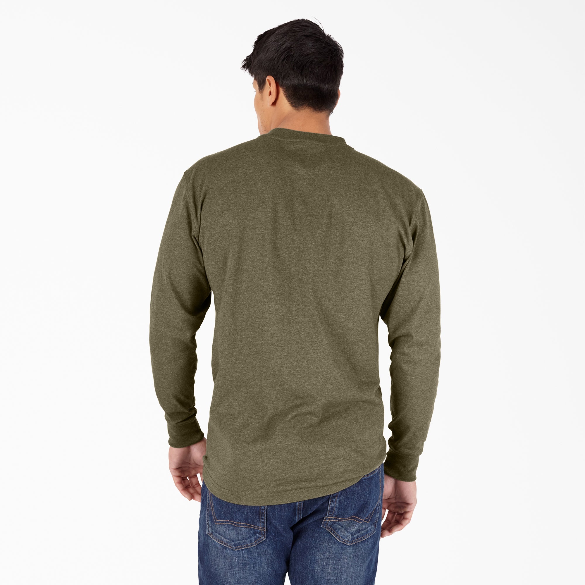 Heavyweight Heathered Long Sleeve Henley T-Shirt - Image 2